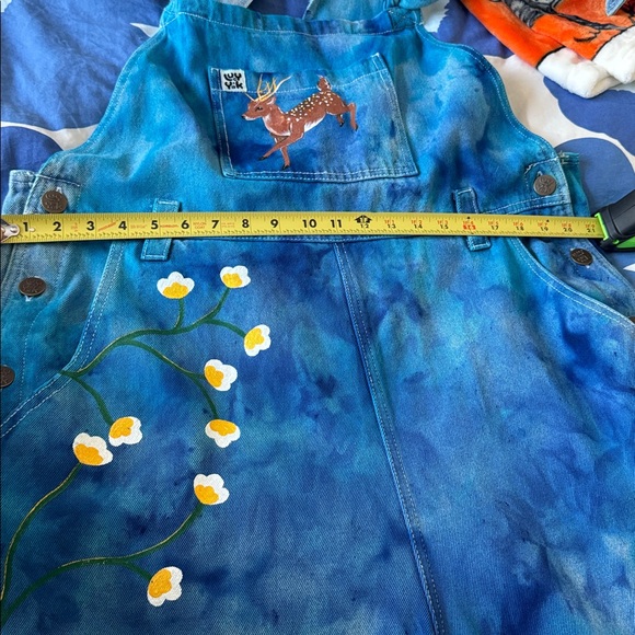 Lucy and Yak x We Are Hairy People hand painted dungarees / overalls - Picture 4 of 6